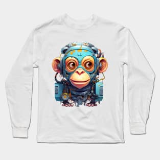 Cartoon monkey robot. T-Shirt, Sticker. Long Sleeve T-Shirt